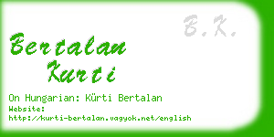 bertalan kurti business card