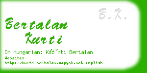 bertalan kurti business card